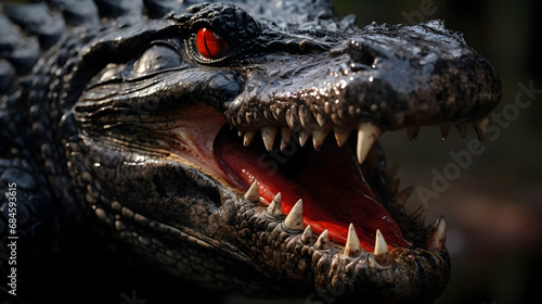 Captive Alligators Details of Teeth and Jaws Powerful Animals generated with Ai