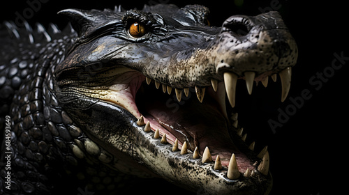 Captive Alligators Details of Teeth and Jaws Powerful Animals,generated with Ai