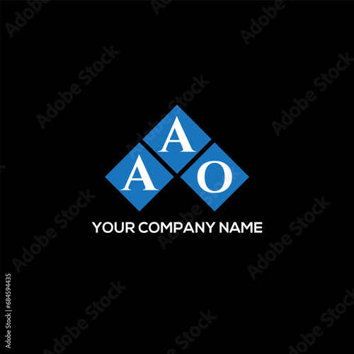 AAO letter logo design on black background. AAO creative initials letter logo concept. AAO letter design.
 photo