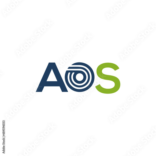 AOS letter logo design on white background. AOS creative initials letter logo concept. AOS letter design.
 photo