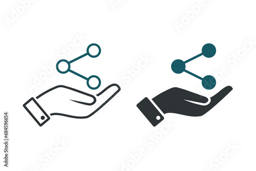 Hand holding sharing icon. Illustration vector