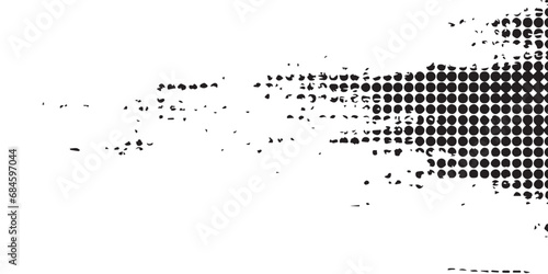 Dots halftone white and black color pattern gradient grunge texture background. Dots pop art comics sport style vector illustration. photo