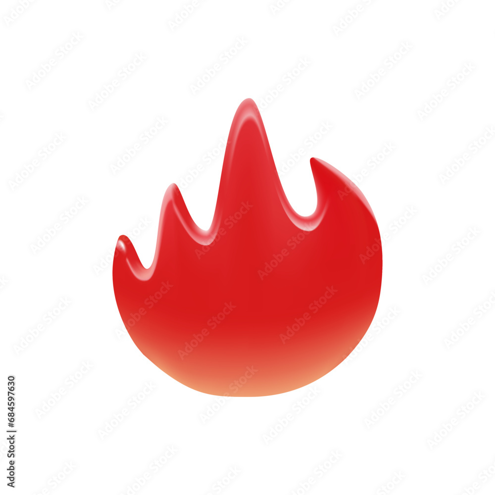 Vector 3D fire flame icon. Vector illustration Vector 3D fire flame icon. Vector illustration