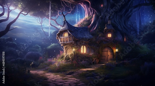 Fantasy enchanted fairy tale house 