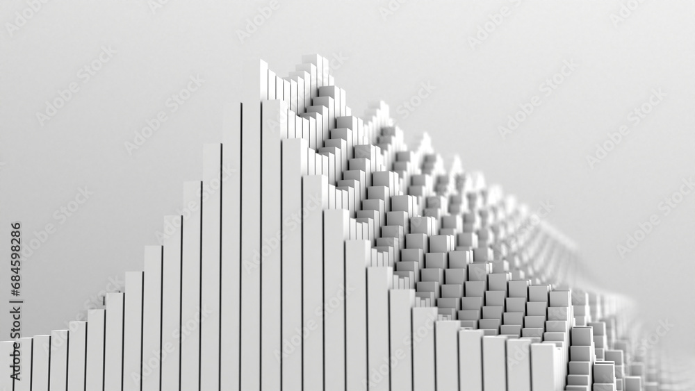 rendered simple-3D scene of diagrammatic field in greyscale. Geometric abstract pattern. 3D wallpaper or background rendered simple-3D scene of diagrammatic field in greyscale. Geometric abstract pattern. 3D wallpaper or background
