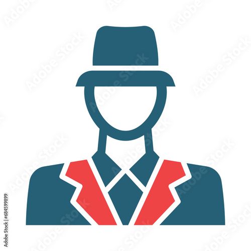 Stockbroker Glyph Two Color Icon Design
