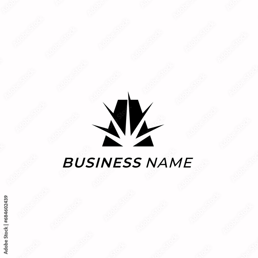 design logo negative space letter A and light design logo negative space letter A and light