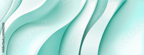 Abstract background with wavy folds in turquoise colors