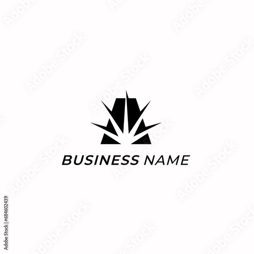 design logo negative space letter A and light