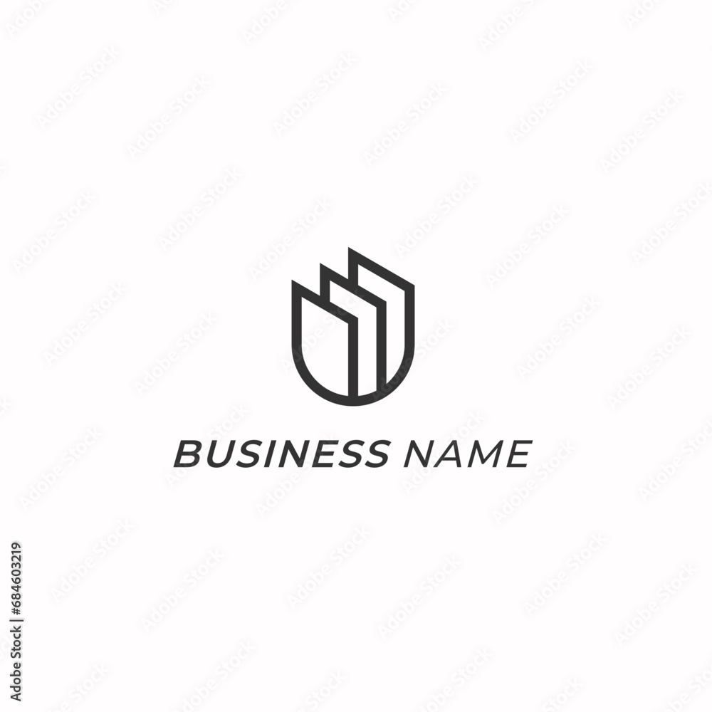 design logo creative real estate and letter U design logo creative real estate and letter U