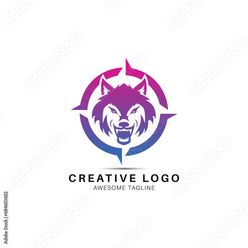 Wold head logo design icon