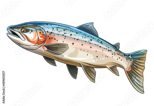 seatrout fish illustration isolated on a transparent background photo