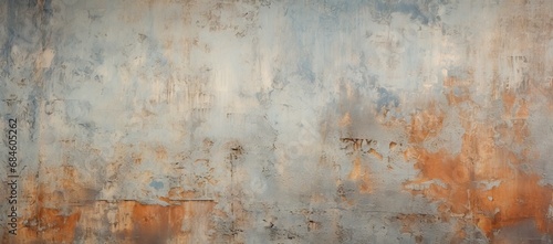 A Weathered Canvas: The Beauty of a Rusted Metal Wall Transformed by White and Orange Paint created images with generative ai