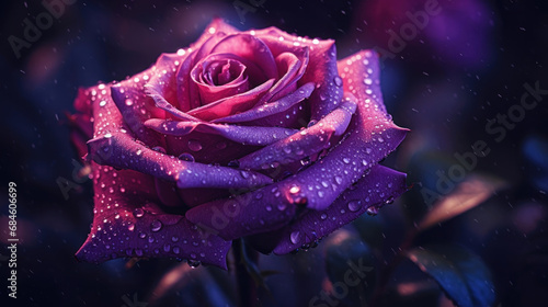Purple rose on dark background