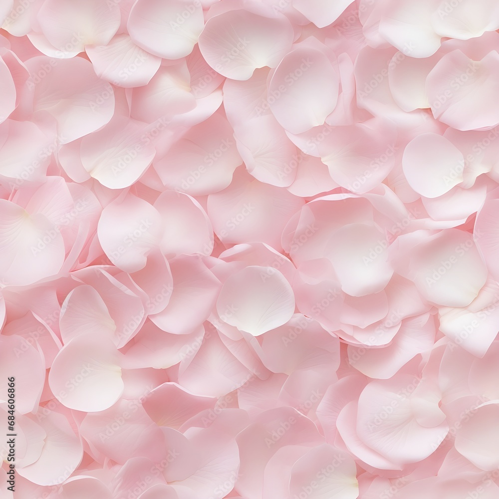 Obraz premium Pastel pink and white rose flower petals festive minimal seamless pattern.