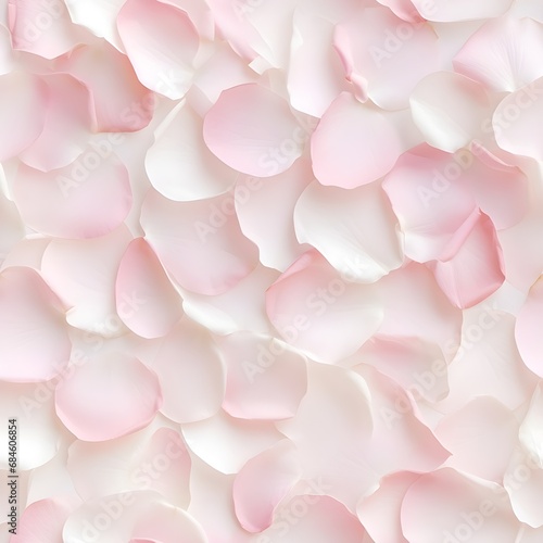 Pastel pink and white rose flower petals festive minimal seamless pattern.