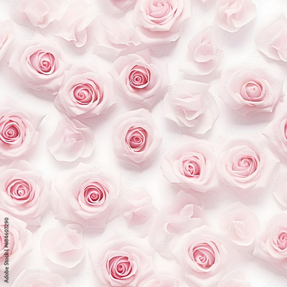 Pastel pink and white rose flowers festive minimal seamless pattern. Pastel pink and white rose flowers festive minimal seamless pattern.
