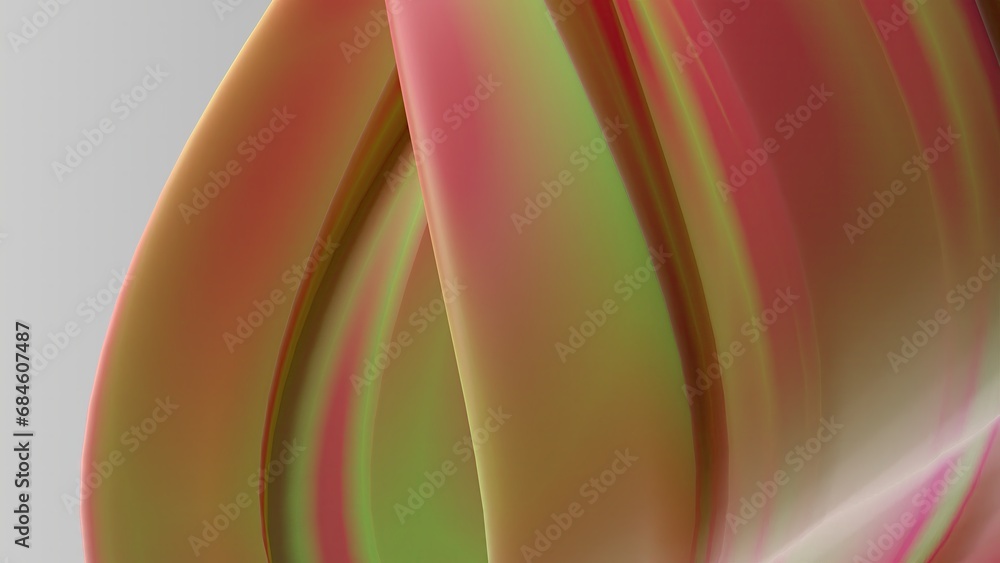 Simple and twisted modern Bezier curve beauty Green and red Elegant Modern 3D Rendering abstract background Simple and twisted modern Bezier curve beauty Green and red Elegant Modern 3D Rendering abstract background