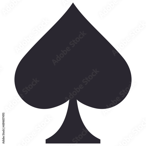 Illustration of playing card spades symbol isolated on white background.