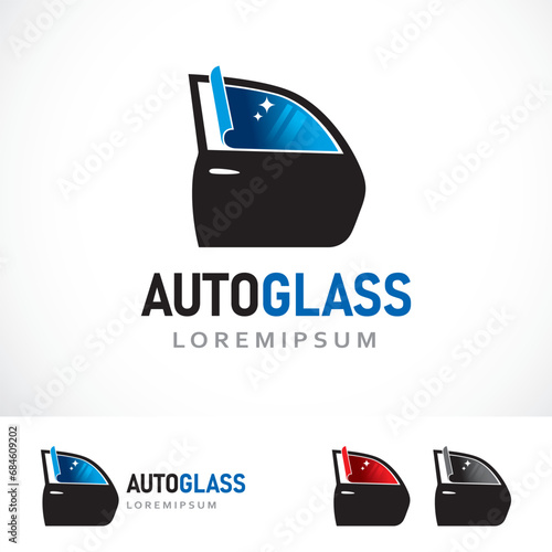 Auto Glass Logo Design Template
