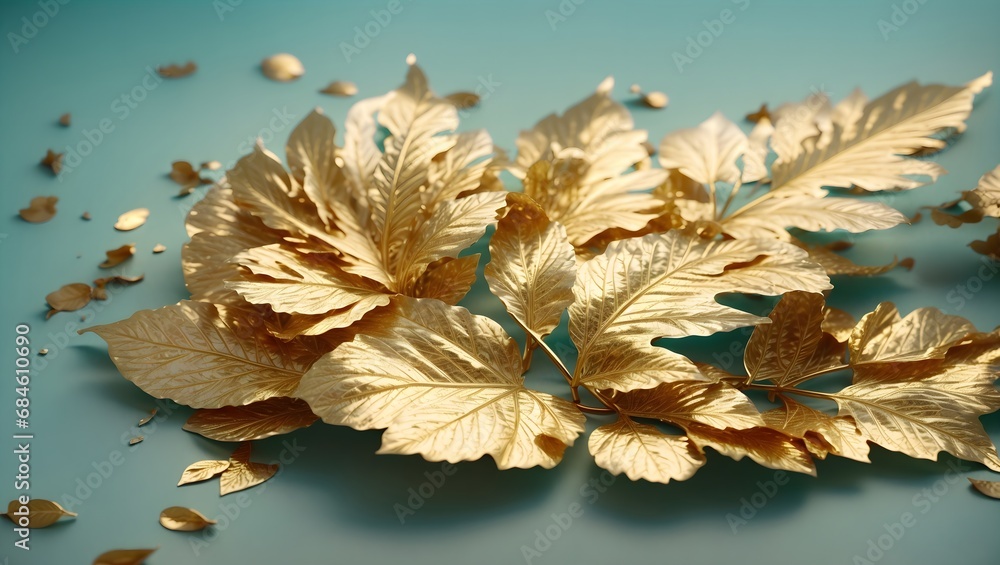 paper leaf background with golden parts paper leaf background with golden parts