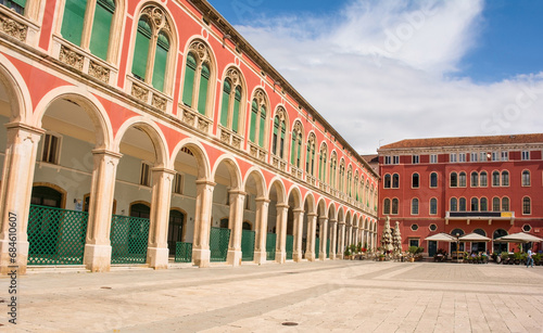 The historic Trg Republike - Republic Square -  in the centre of Split, Croatia. Also known as Prokurative #684610607