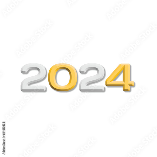 2024 new year number graphic illustration