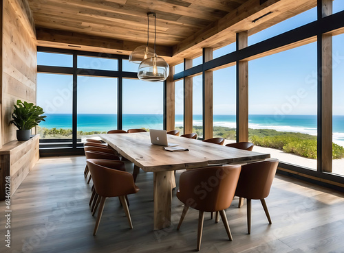 Conference room table and ocean view © jrgraphics