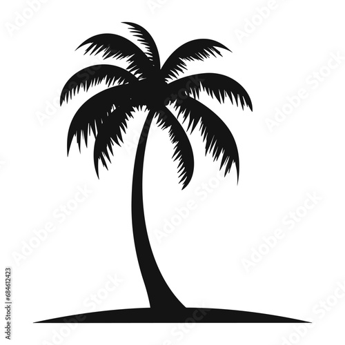 A Coconut tree Silhouette Vector isolated on a white background