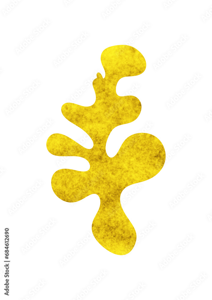 Obraz premium golden flowy groovy clip on transparent background clip art