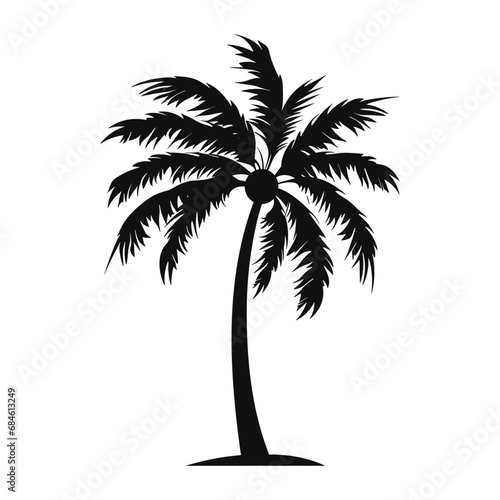A Palm tree vector silhouette isolated on a white background  Tropical palm tree black clipart