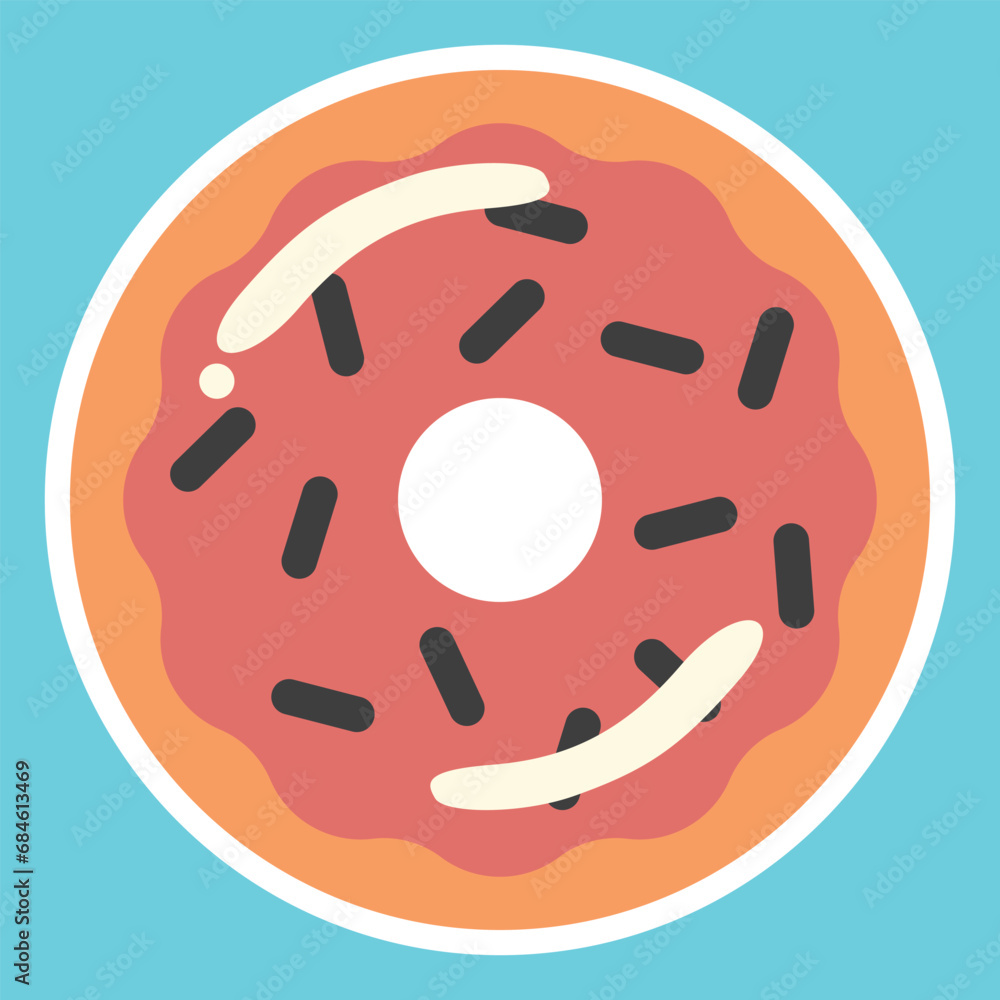Donut icon. Flat illustration of donut icon for web design Donut icon. Flat illustration of donut icon for web design