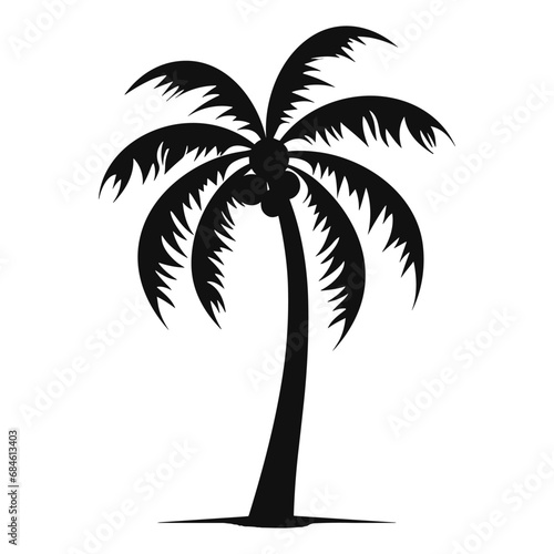 A Palm tree vector silhouette isolated on a white background  Tropical palm tree black clipart