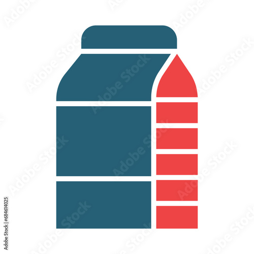 Milk Glyph Two Color Icon Design