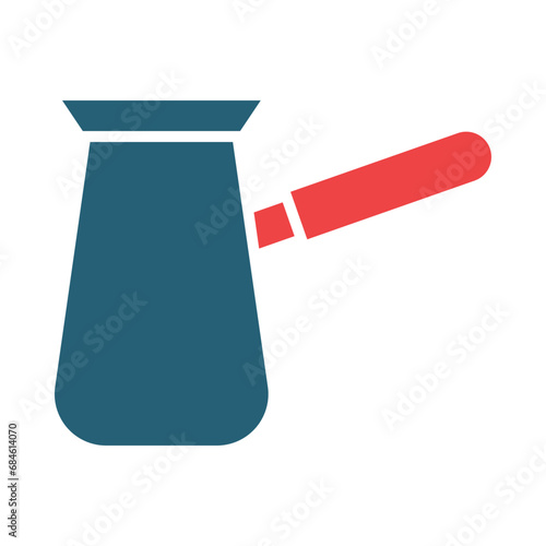 Cezve Glyph Two Color Icon Design
