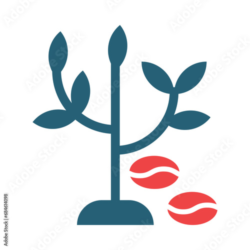 Coffer Tree Glyph Two Color Icon Design