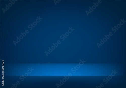 Blue navy studio room background. Space for selling products on the website. blue background. Abstract minimal design. Vector illustration. photo