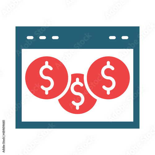 Monetize Glyph Two Color Icon Design