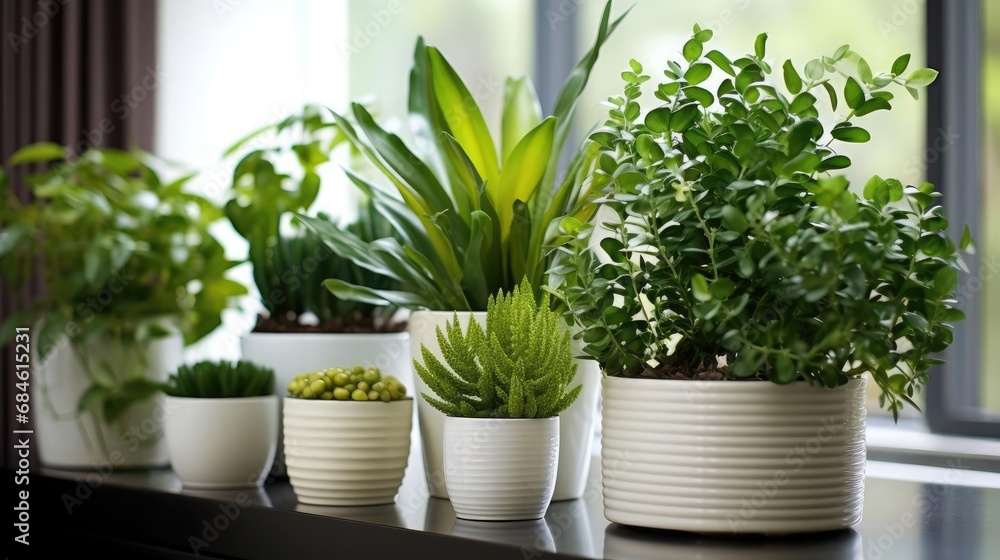 Indoor plants on the table in the room