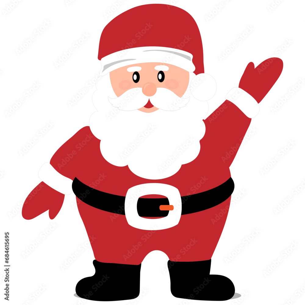Santa Claus isolated,Vector element design Cartoon Funny happy Santa character Christmas waving For Christmasgreetingcards,banners, tags and labels. Santa Claus isolated,Vector element design Cartoon Funny happy Santa character Christmas waving For Christmasgreetingcards,banners, tags and labels.