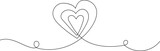 hearts continuous line drawing, sketch vector