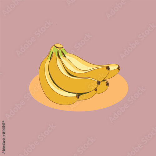 Banana in flat style. Banana icon. Vector illustration isolated on plain background