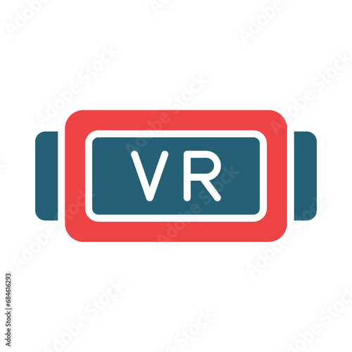 Vr Glasses Glyph Two Color Icon Design