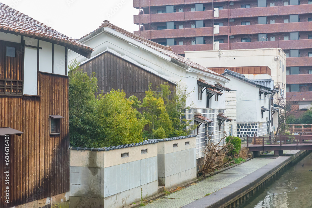 Old Japanese style buildings in Yonago City, Tottori Prefecture, Japan.