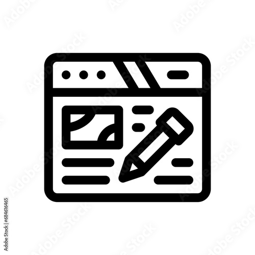 blogging line icon