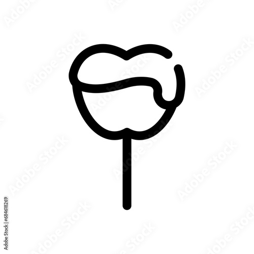 caramelized apple line icon
