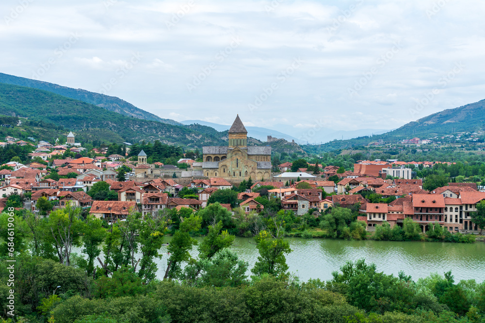Panoramic view of the city of Mtskheta, the historic capital of Georgia