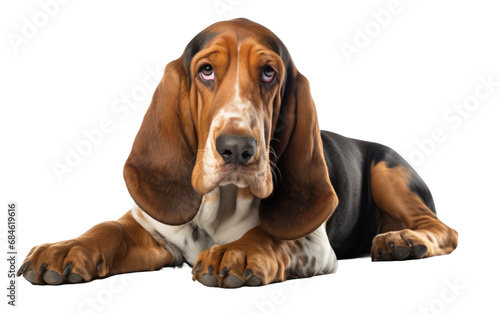 Basset Hound Gentle Companion Dog Isolated on a Transparent Background PNG photo