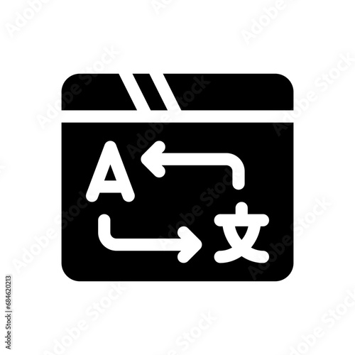 online translator glyph icon