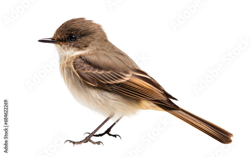 Eastern Phoebe Bird Flycatcher Isolated on a Transparent Background PNG photo
